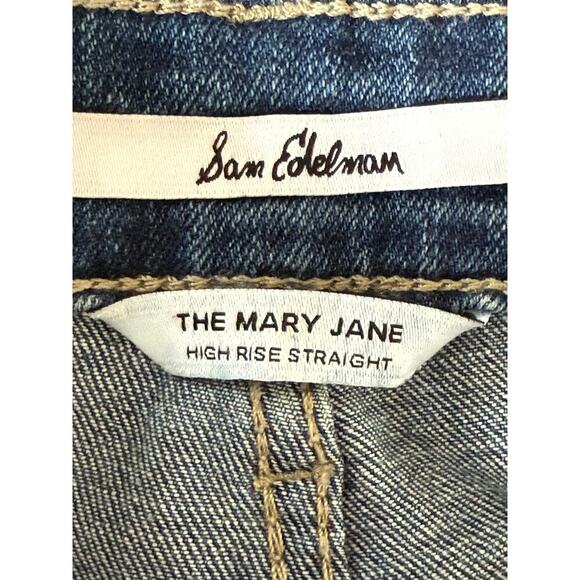 Sam Edelman Wmn's Size 27 Jeans  The Mary Jane Rhinestone/Destroyed & High Rise - Picture 8 of 9